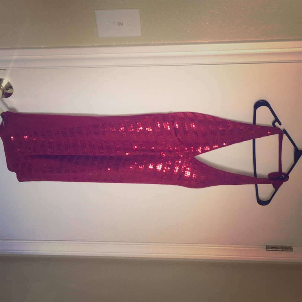 Sequined Red Mini Dress